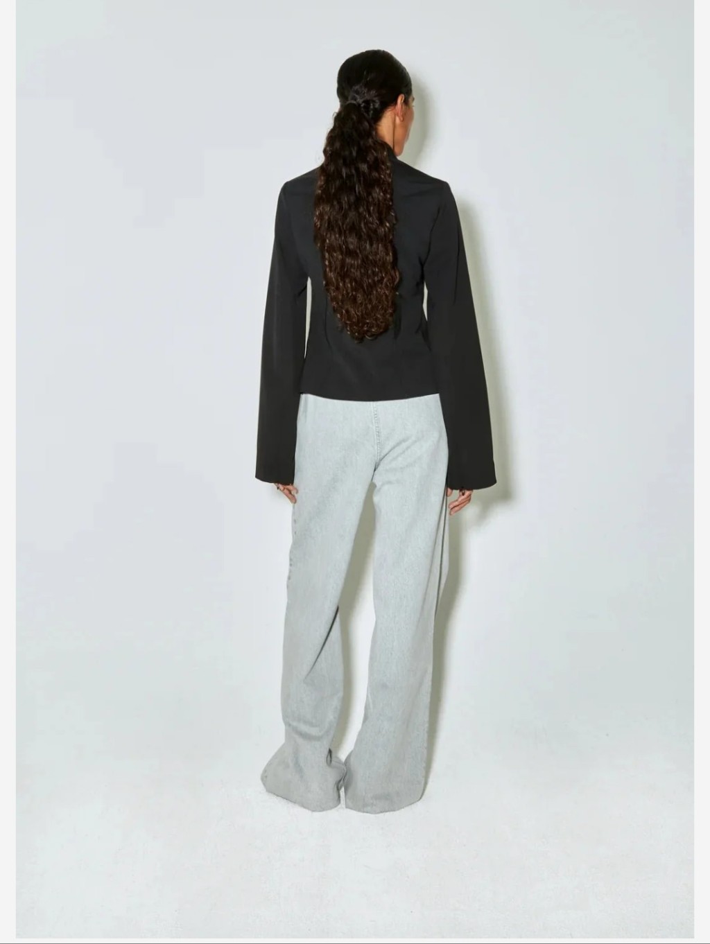 Faon Jacmin - Jean Polly - Light Grey Tall Large High Rise Pull On Wide Leg — image 4 of 8